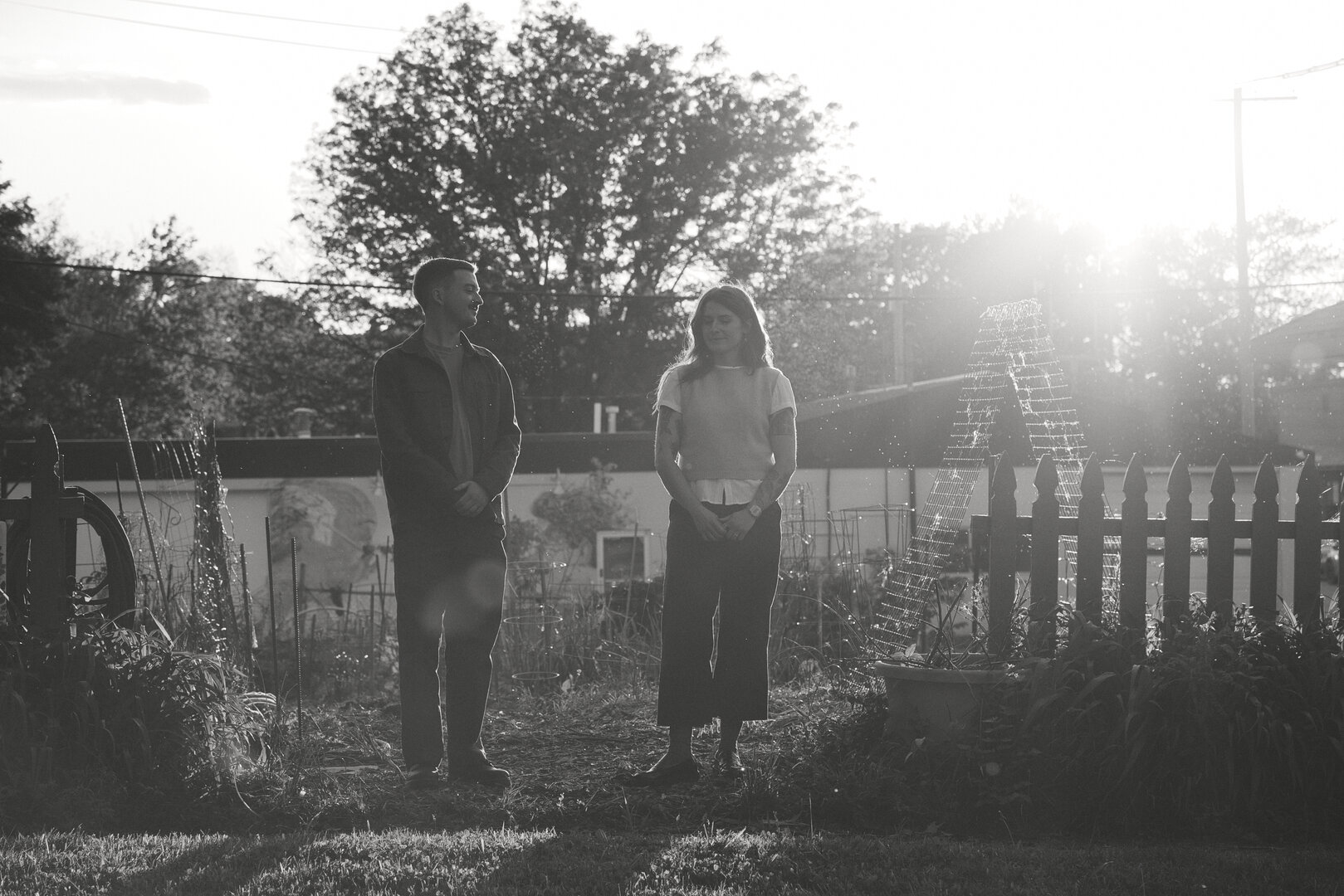 Garden silhouette in black and white